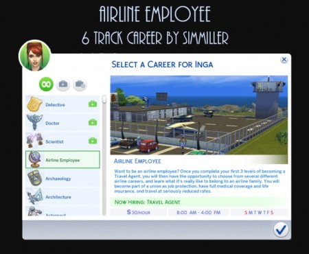 Airline Employee 6 Career Tracks by Simmiller at Mod The Sims