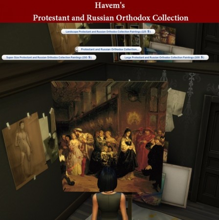 New Art Collection for easel with Protestant and Russian Orthodox paintings by Havem at Mod The Sims