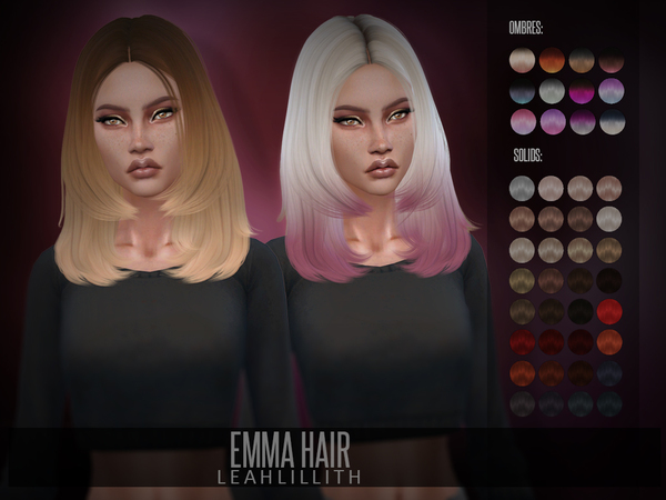Sims 4 Emma Hair by Leah Lillith at TSR