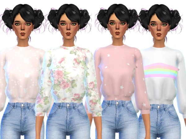 Sims 4 Tumblr Themed Crop Tops 3 by Wicked Kittie at TSR