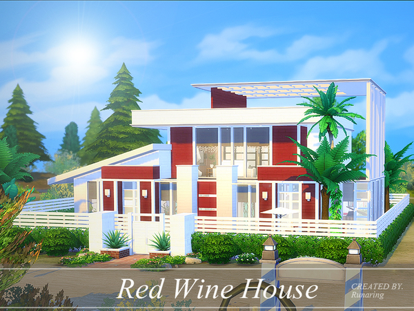 Sims 4 Red Wine House by Runaring at TSR