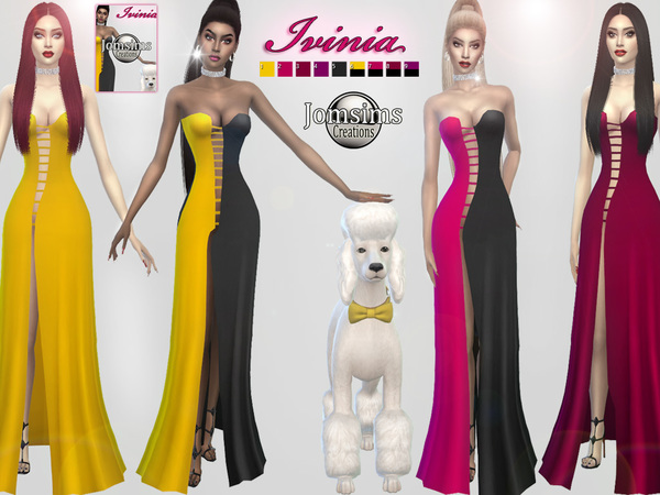 Sims 4 Ivinia dress by jomsims at TSR