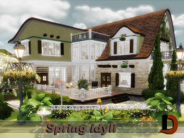 Sims 4 Spring idyll home by Danuta720 at TSR