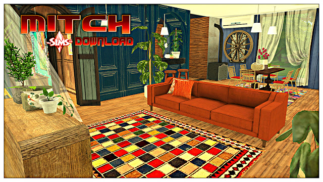 Sims 4 Mitch Colorful and Eclectic room at Pandasht Productions