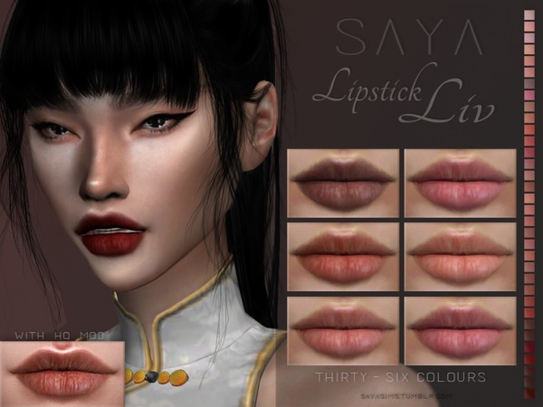 Sims 4 Liv Lipstick by SayaSims at TSR