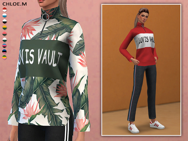 Sims 4 Sportswear top by ChloeMMM at TSR