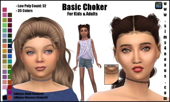 Sims 4 Basic Choker by SamanthaGump at Sims 4 Nexus