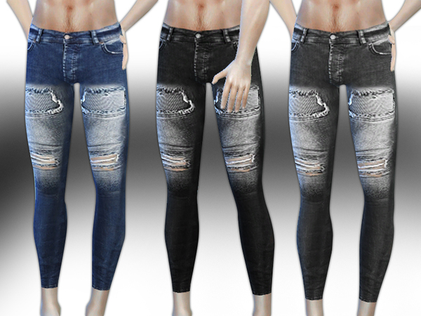 Sims 4 Drop Crotch Skinny Fit Men Jeans by Saliwa at TSR