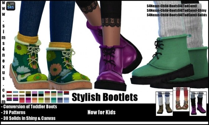 Sims 4 Stylish Bootlets For Kids by SamanthaGump at Sims 4 Nexus