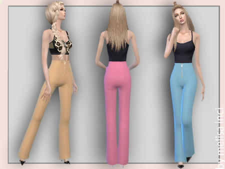 High Rise Zip Trousers by melisa inci at TSR