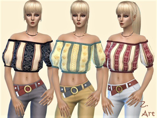 Sims 4 TopZ 01 charming summer blouses by Zuckerschnute20 at TSR