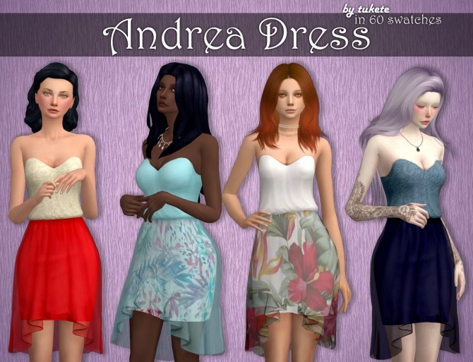 Sims 4 Andrea Dress at Tukete