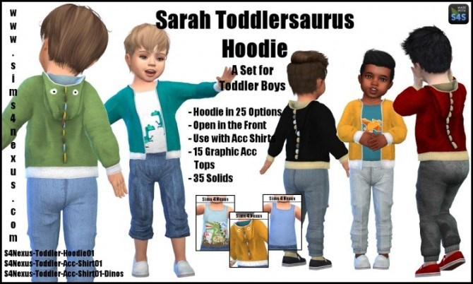 Sims 4 Sarah Toddlersaurus Hoodie by SamanthaGump at Sims 4 Nexus