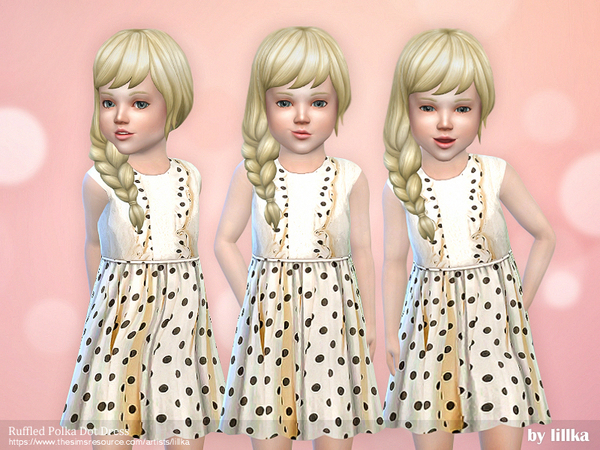Sims 4 Ruffled Polka Dot Dress by lillka at TSR
