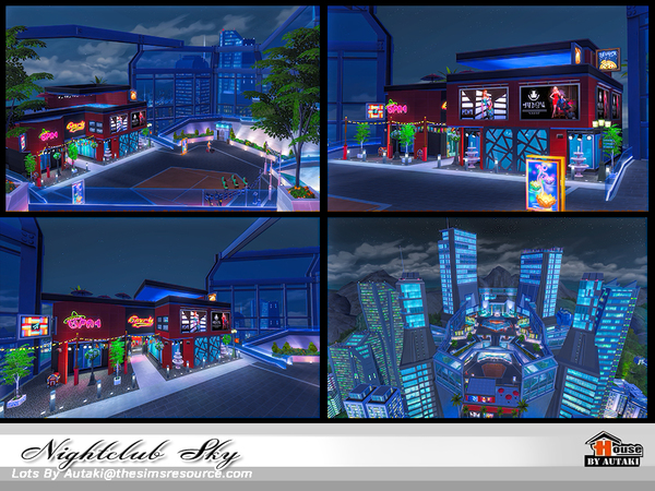 Sims 4 Nightclub Sky by autaki at TSR