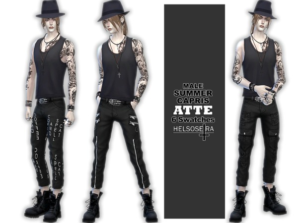 Sims 4 ATTE Summer Capris Pants Male by Helsoseira at TSR