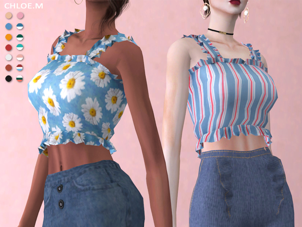 Sims 4 Crop Top by ChloeMMM at TSR