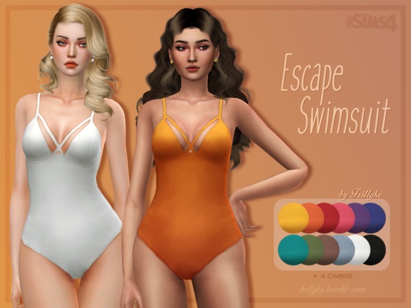 Sims 4 Escape Swimsuit by Trillyke at TSR
