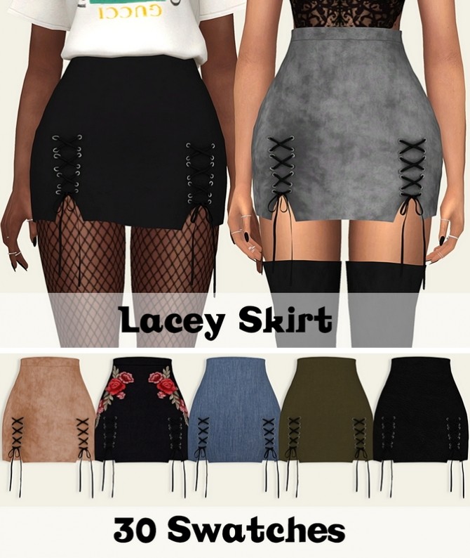 Sims 4 Lacey Skirt at Lumy Sims