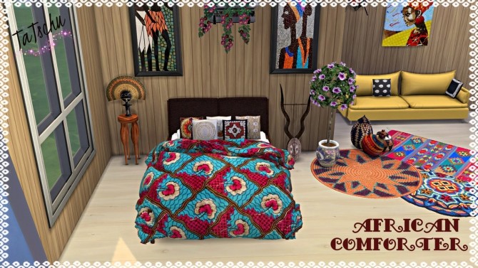 Sims 4 Sympxls African Comforter recolors at TaTschu`s Sims4 CC