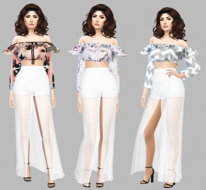 Sims 4 Melli frilly off shoulder top at Simply Simming