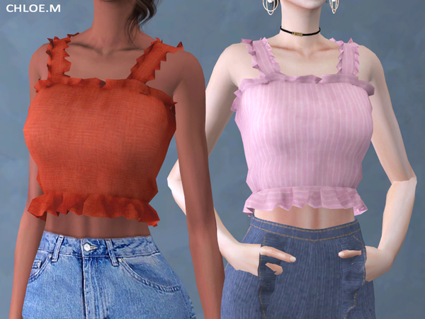 Sims 4 Crop Top by ChloeMMM at TSR