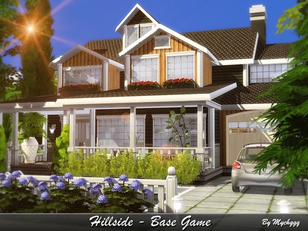 Sims 4 Hillside house by MychQQQ at TSR