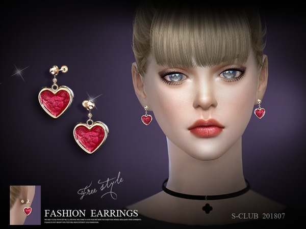 Sims 4 Earrings 201807 by S Club LL at TSR