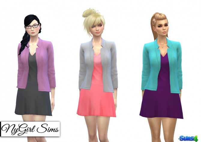 Sims 4 Flare Dress with Blazer at NyGirl Sims