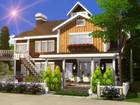 Hillside house by MychQQQ at TSR » Sims 4 Updates