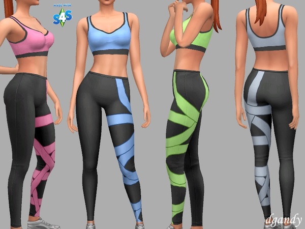 Sims 4 Irene sport crop top and matching leggings by dgandy at TSR