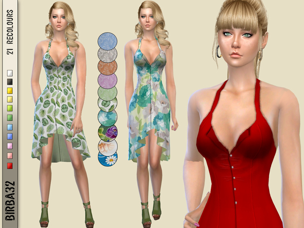 Sims 4 Summer open dress by Birba32 at TSR