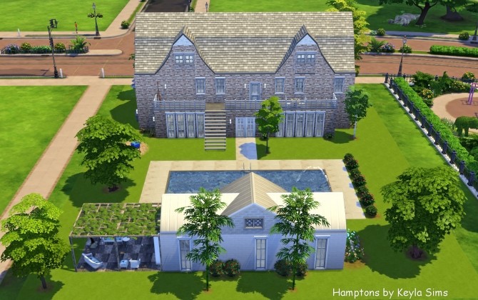 Sims 4 Hamptons with a pool house at Keyla Sims