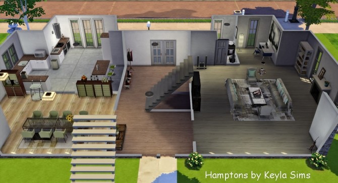Sims 4 Hamptons with a pool house at Keyla Sims