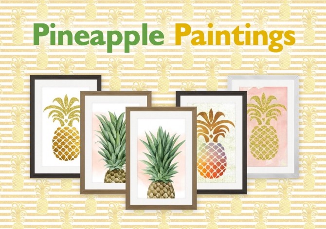 Sims 4 Tropical Pineapple Paintings at SimPlistic