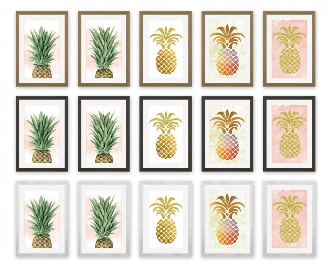 Sims 4 Tropical Pineapple Paintings at SimPlistic