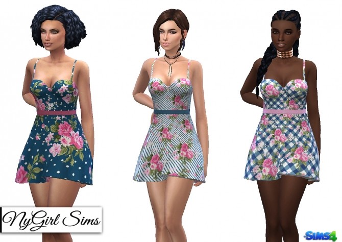 Sims 4 Flared Floral Sundress at NyGirl Sims