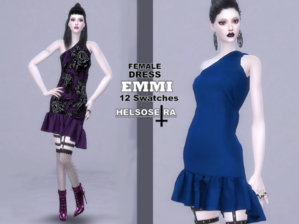 Sims 4 EMMI Short Dress FM by Helsoseira at TSR