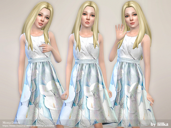 Sims 4 Mona Dress by lillka at TSR