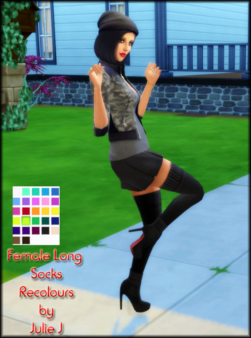 Sims 4 Female Long Socks Recolours at Julietoon – Julie J