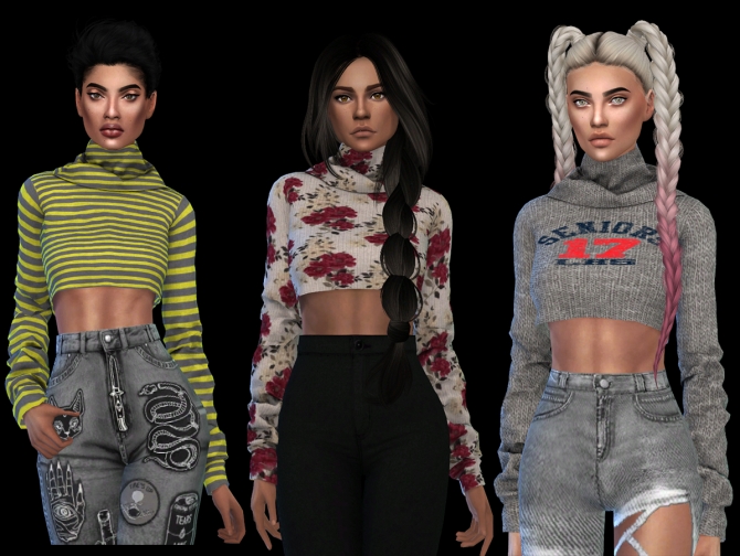 Rebel Crop Top At Leo Sims » Sims 4 Updates