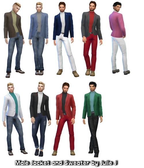 Sims 4 Male Jacket & Sweater at Julietoon – Julie J