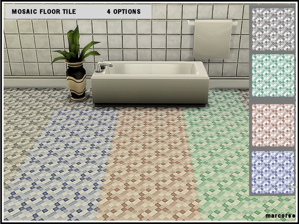 Sims 4 Mosaic Floor Tile by marcorse at TSR