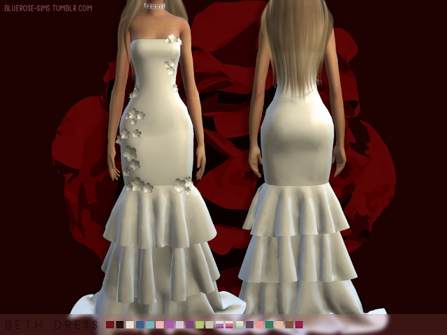 Sims 4 Beth Dress by Liseth Barquero at BlueRose Sims
