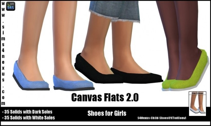 Sims 4 Canvas Flats for Kids by SamanthaGump at Sims 4 Nexus