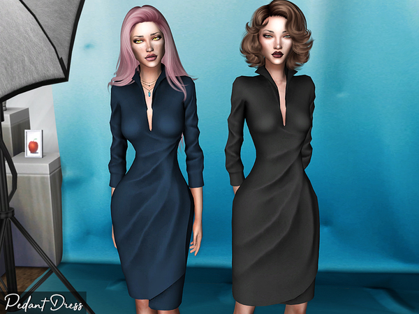 Sims 4 Pedant Dress by Genius666 at TSR