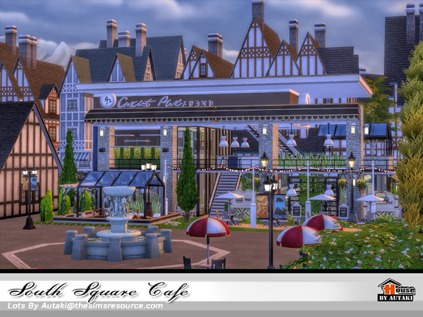 Sims 4 South Square Cafe by autaki at TSR