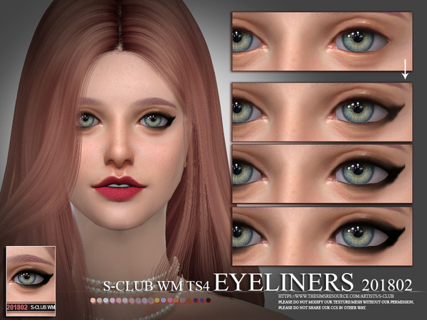 Sims 4 Eyeliners 201802 by S Club WM at TSR