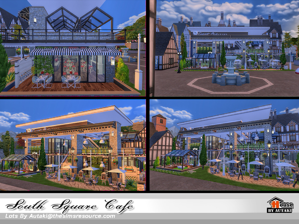 Sims 4 South Square Cafe by autaki at TSR