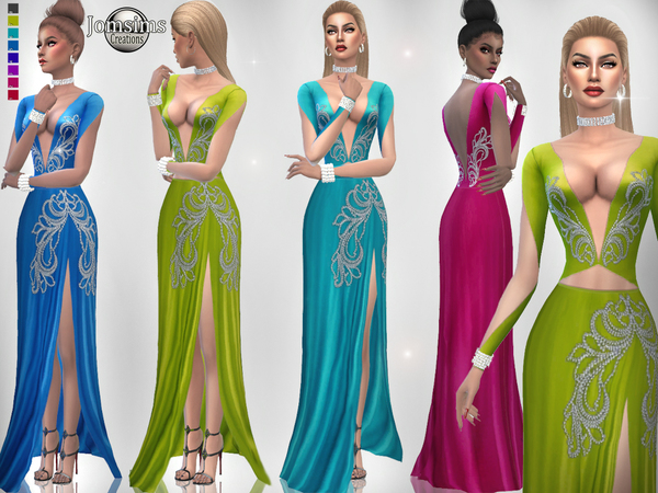 Sims 4 Sissael dress by jomsims at TSR